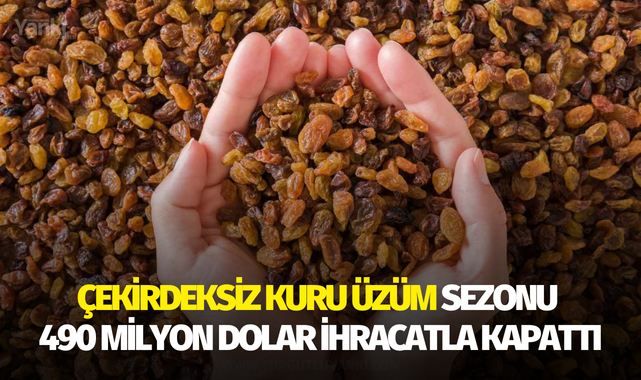 Çekirdeksiz kuru üzüm sezonu 490 milyon dolar ihracatla kapattı