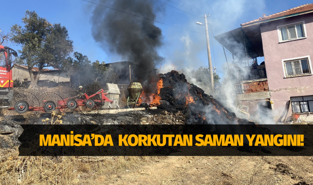 İlçedeki saman yangını korkuttu!