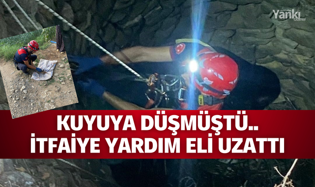 Kuyuya düşmüştü.. İtfaiye yardım eli uzattı