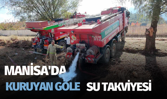 Manisa'da kuruyan göle su takviyesi