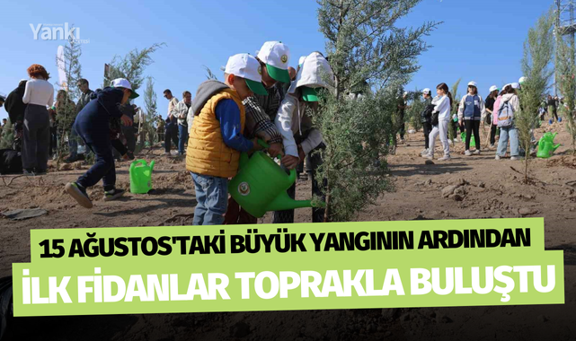 15 Ağustos'taki büyük yangının ardından ilk fidanlar toprakla buluştu