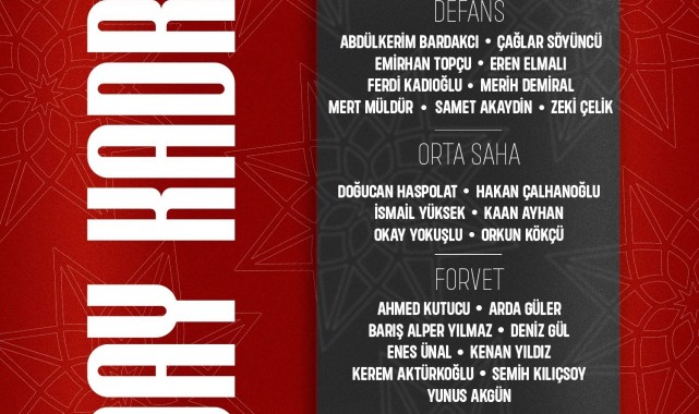 A Milli Takım'ın aday kadrosu açıklandı