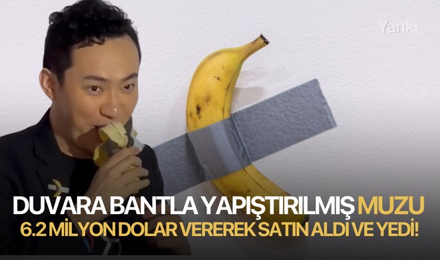 Duvara bantla yapıştırılan muzu 6.2 milyon dolar vererek satın aldı ve yedi!