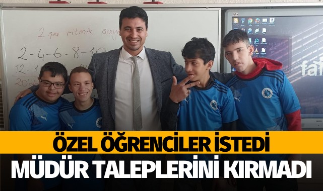 Hasan Ferdi Turgutlu MTAL müdürü Güler, özel öğrencilerin forma isteğini kırmadı
