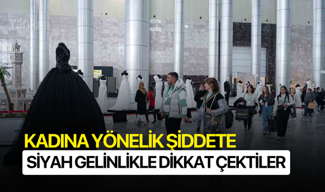 Kadına yönelik şiddete siyah gelinlikle dikkat çektiler