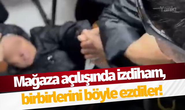 Mağaza açılışında izdiham, birbirlerini böyle ezdiler!