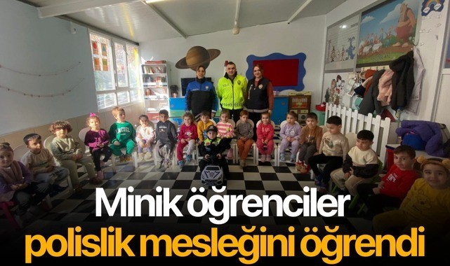 Minik öğrenciler polislik mesleğini öğrendi