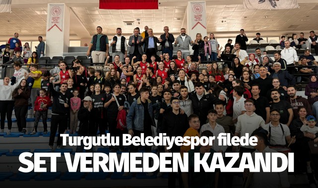 Turgutlu Belediyespor filede set vermeden kazandı