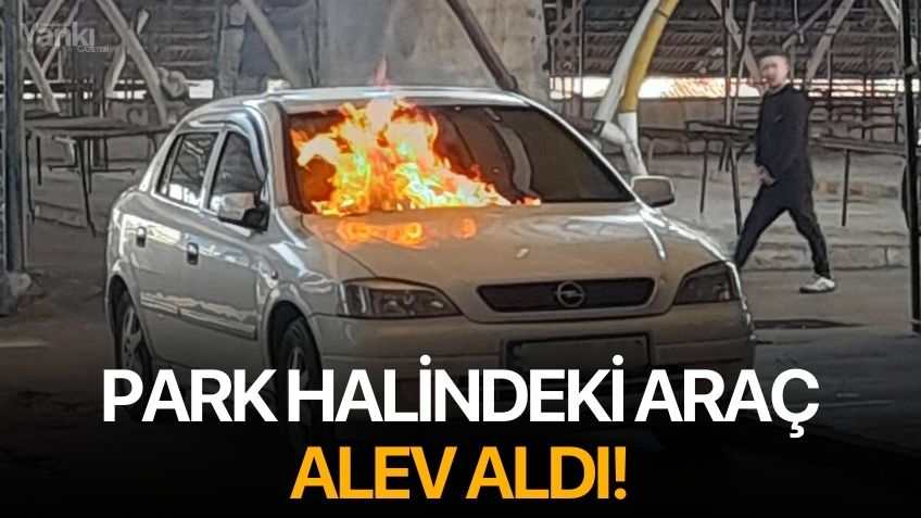 Park halindeki araç alev aldı!