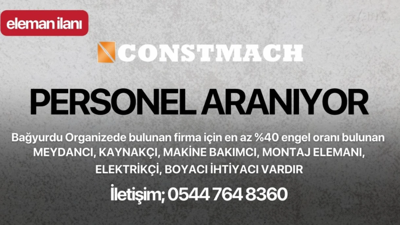 Constmach Eleman İlanı