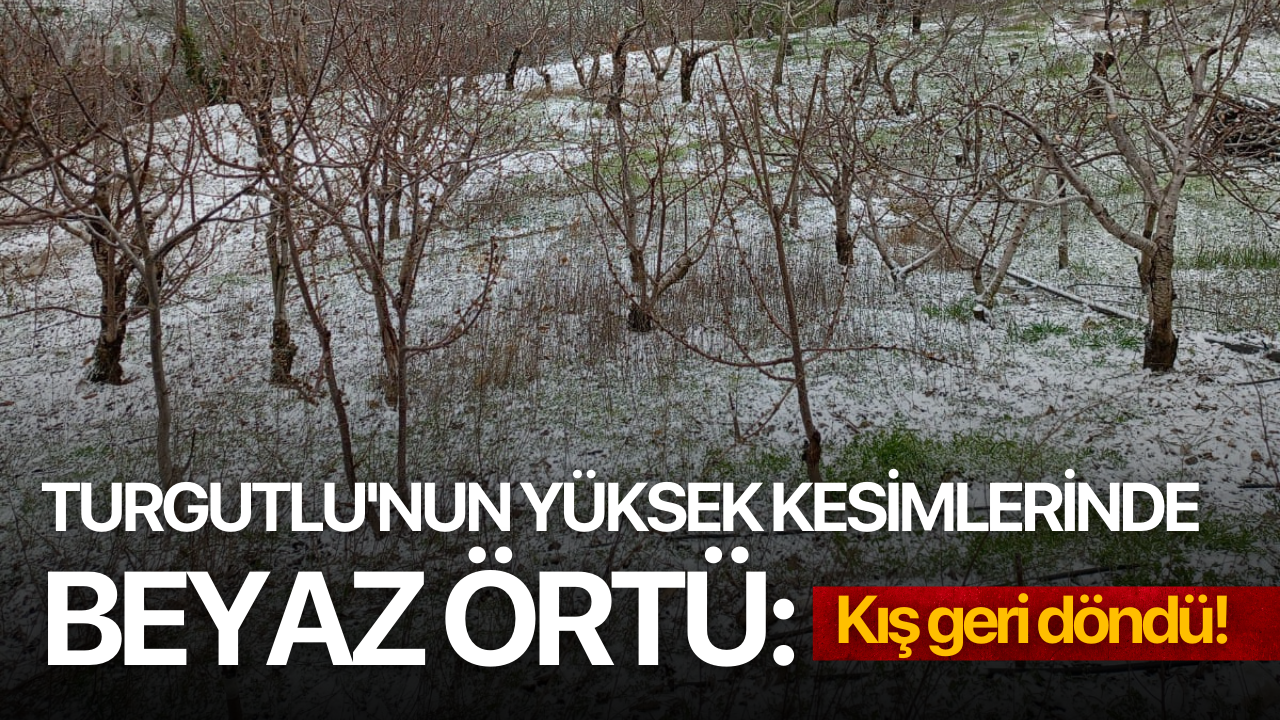 Turgutlu'nun yüksek kesimlerinde beyaz örtü: Kış geri döndü!