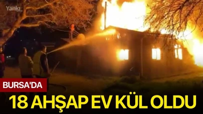 Bursa'da 18 Ahşap Ev Kül Oldu