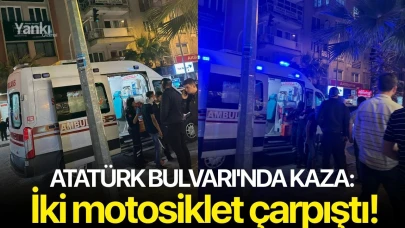 Atatürk Bulvarı'nda kaza: İki motosiklet çarpıştı!