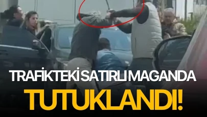 Trafikteki satırlı maganda tutuklandı!