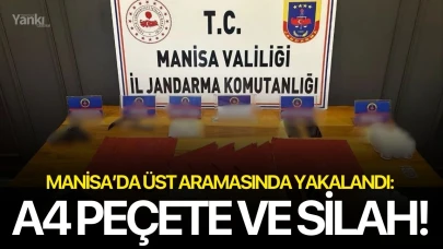 Manisa’da üst aramasında yakalandı: A4 peçete ve silah!