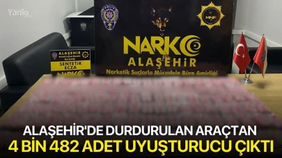 Alaşehir'de durdurulan araçtan 4 bin 482 adet uyuşturucu çıktı
