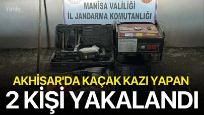 Akhisar'da kaçak kazı yapan 2 kişi yakalandı