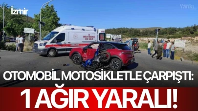 Otomobil motosikletle çarpıştı: 1 ağır yaralı!