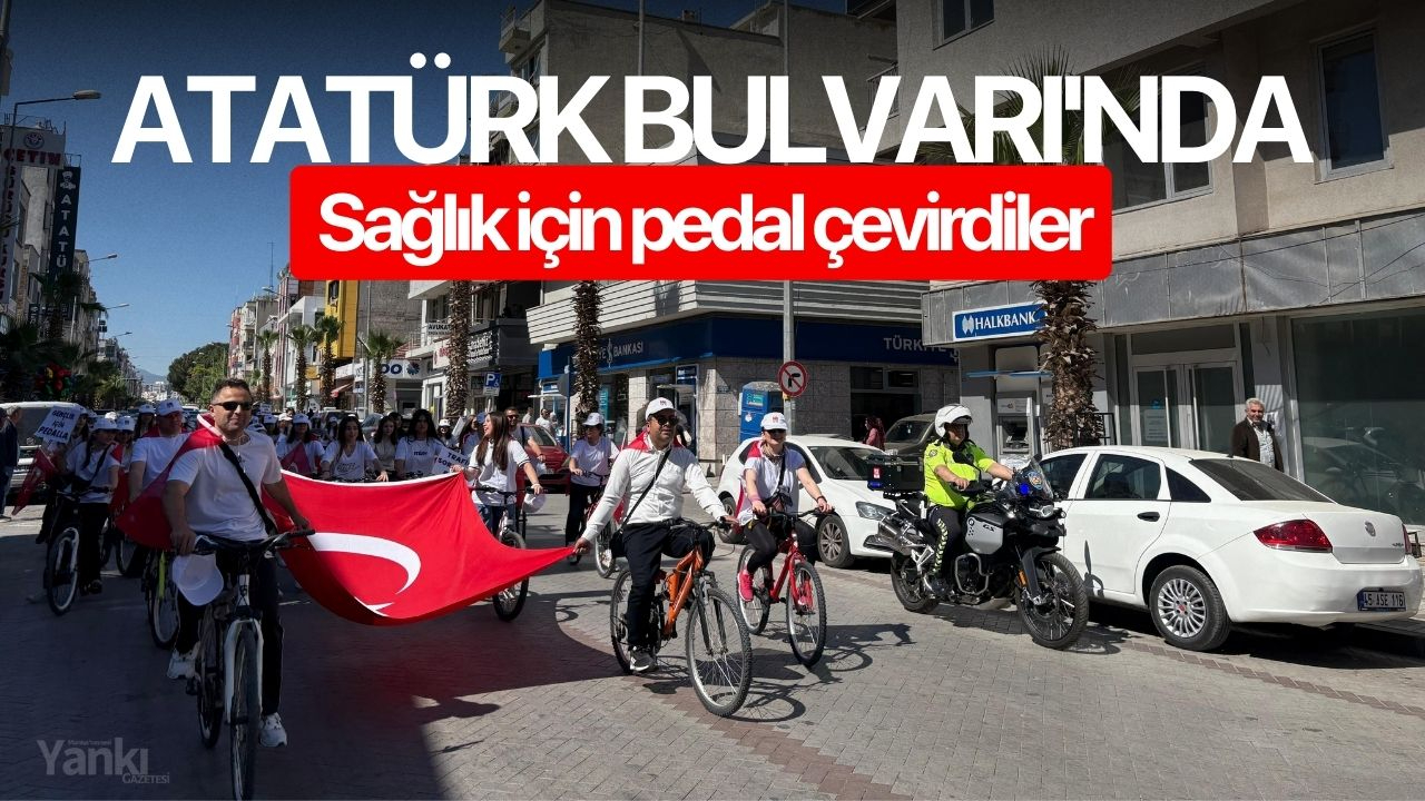 Atatürk Bulvarı'nda, sağlık için pedal çevirdiler