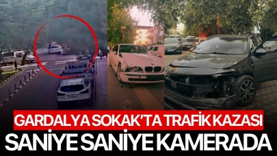 Gardalya sokaktaki kaza güvenlik kamerasında!