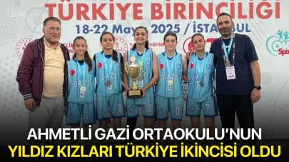 Ahmetli Gazi Ortaokulu’nun Yıldız Kızları Türkiye İkincisi oldu