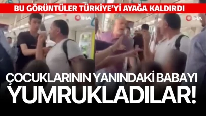 Bu görüntüler Türkiye'yi ayağa kaldırdı! 2 Çocuğunun yanında yumrukladılar