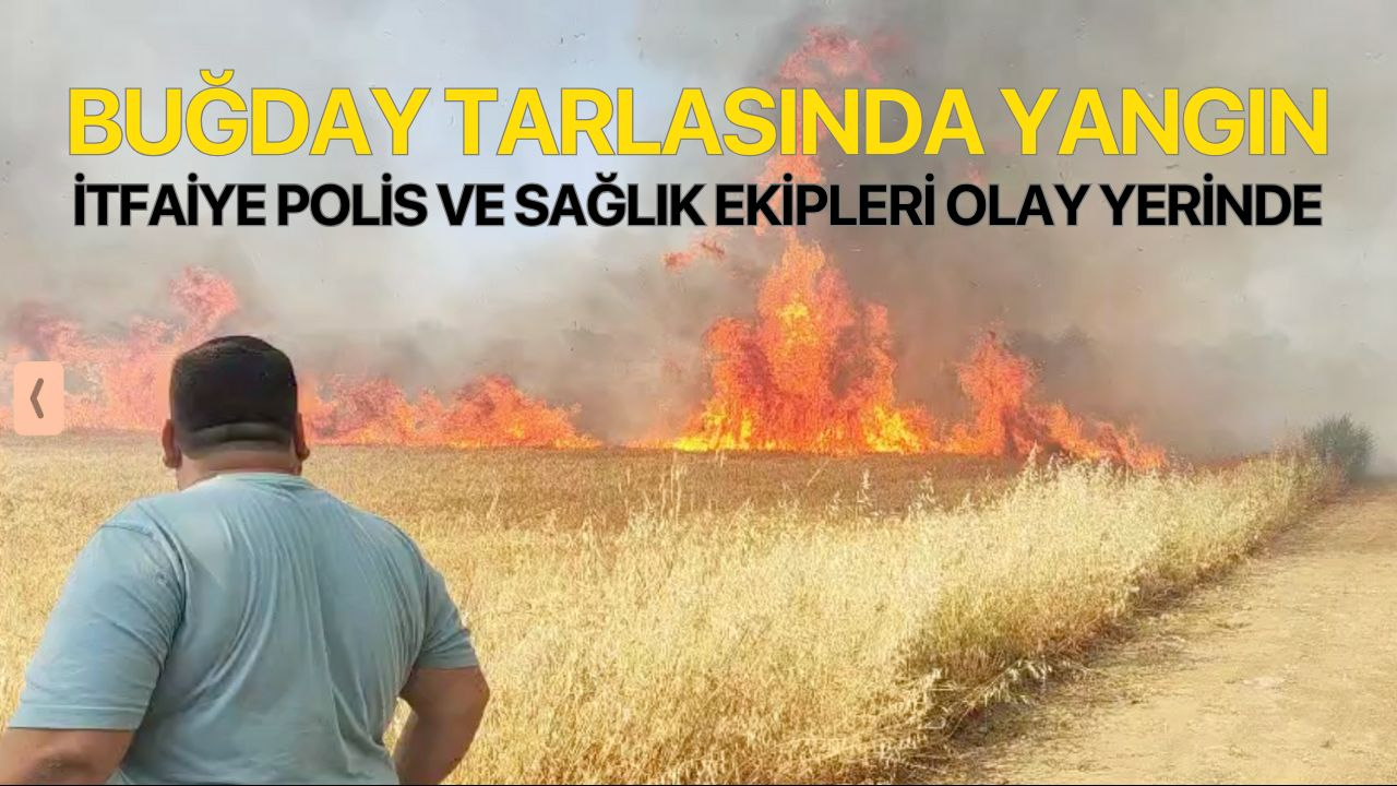 Turgutlu Erbiller Sanayi üstündeki buğday tarlasında yangın çıktı!