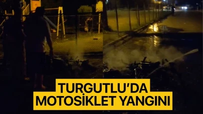 Turgutlu’da motosiklet yangını!