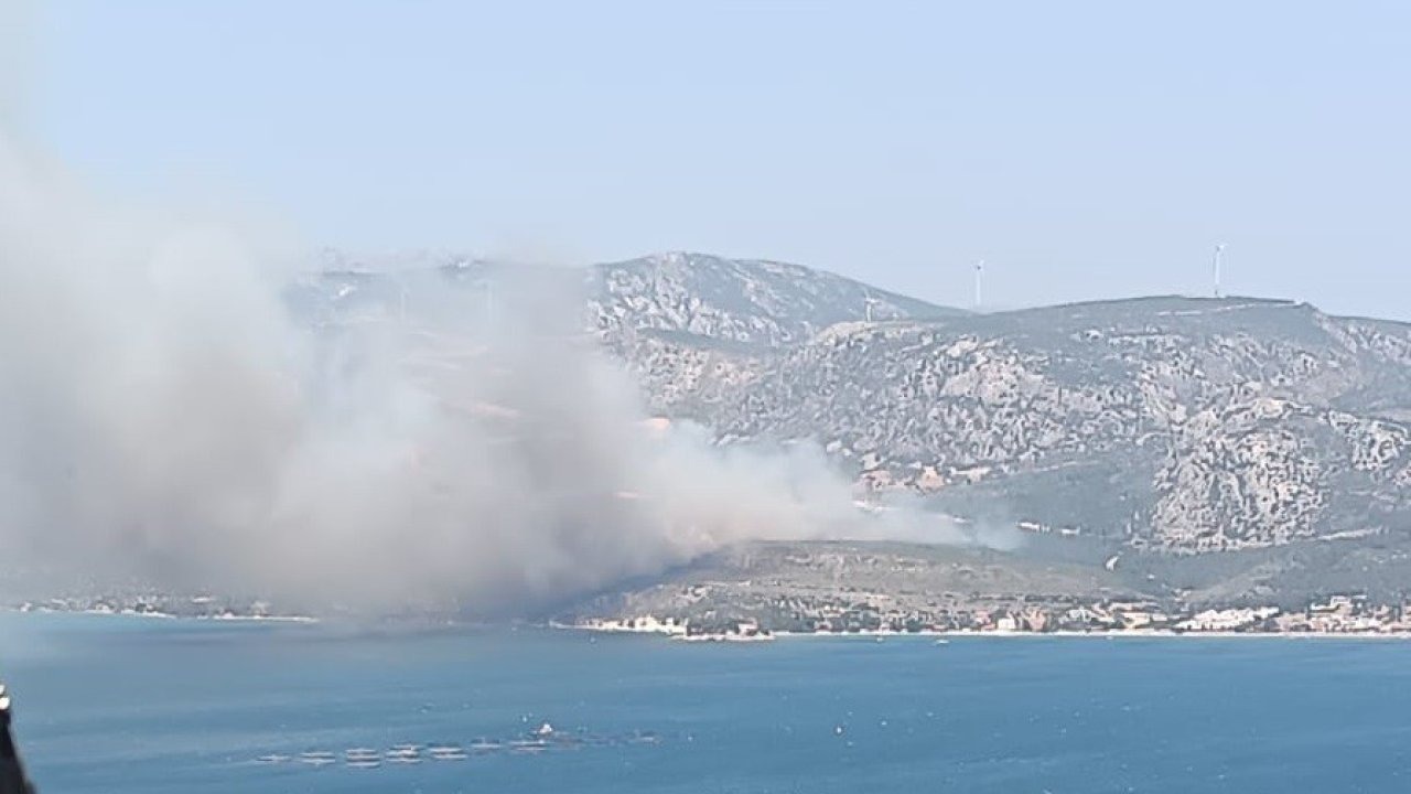 İzmir’de çıkan orman yangınına havadan ve karadan müdahale başladı