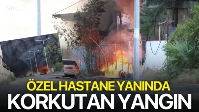 Özel hastane yanında  korkutan yangın