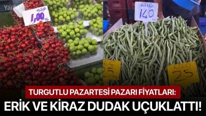 Turgutlu Pazartesi Pazarı fiyatları: Erik ve kiraz dudak uçuklattı!