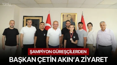 Şampiyon Güreşçilerden Başkan Çetin Akın’a Ziyaret