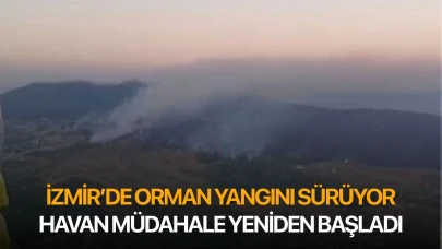 İzmir'de orman yangını sürüyor...