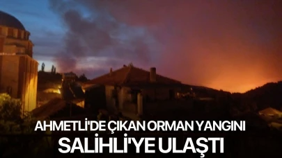 Ahmetli'de çıkan orman yangını Salihli'ye ulaştı