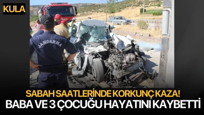 Manisa'da kaza! Baba ve 3 çocuğu hayatını kaybetti