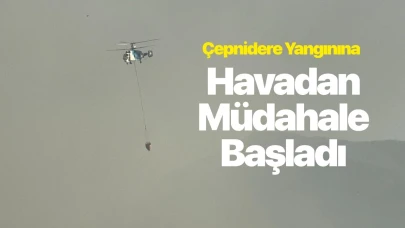 Yangına havadan müdahale başladı
