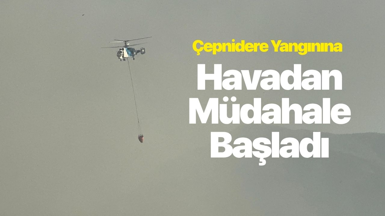 Yangına havadan müdahale başladı