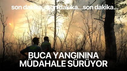 Buca yangınına müdahale sürüyor