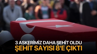 3 askerimiz daha şehit oldu! Şehit sayısı 8'e çıktı