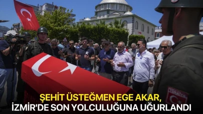 Şehit Üsteğmen Ege Akar, İzmir'de son yolculuğuna uğurlandı
