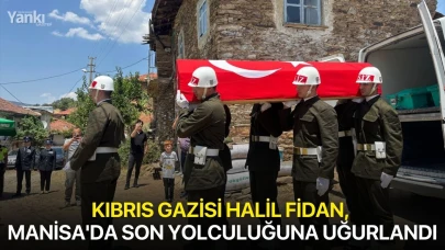 Kıbrıs gazisi Halil Fidan, Manisa'da son yolculuğuna uğurlandı