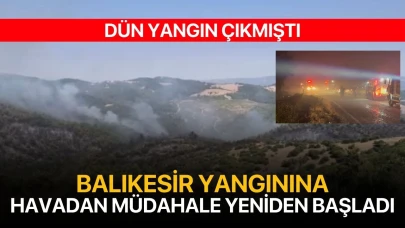 Balıkesir yangını sürüyor! Havadan müdahale yeniden başladı