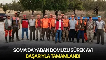 Soma’da yaban domuzu sürek avı başarıyla tamamlandı