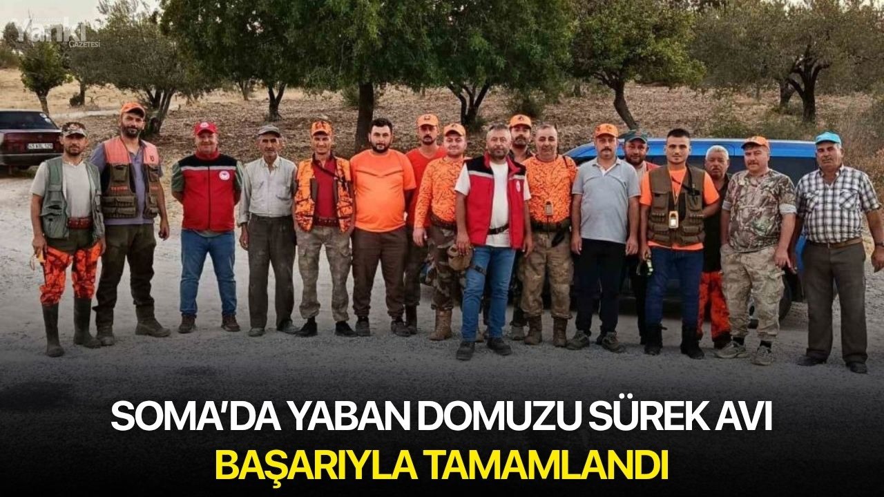 Soma’da yaban domuzu sürek avı başarıyla tamamlandı