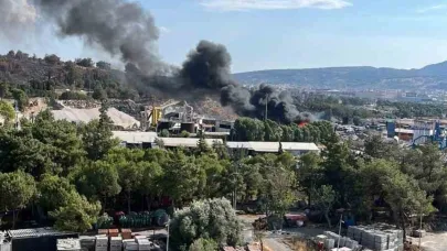 İzmir’de katı atık merkezinde yangın paniği