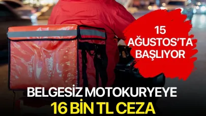 Belgesiz Motokuryeye 16 Bin TL Ceza
