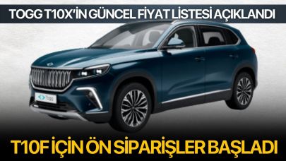TOGG T10X’in Güncel Fiyat Listesi Açıklandı, T10F İçin Ön Siparişler Başladı
