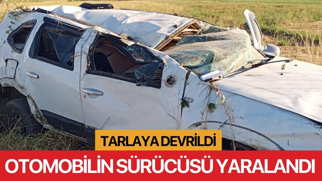 Otomobil devrildi, sürücüsü yaralandı