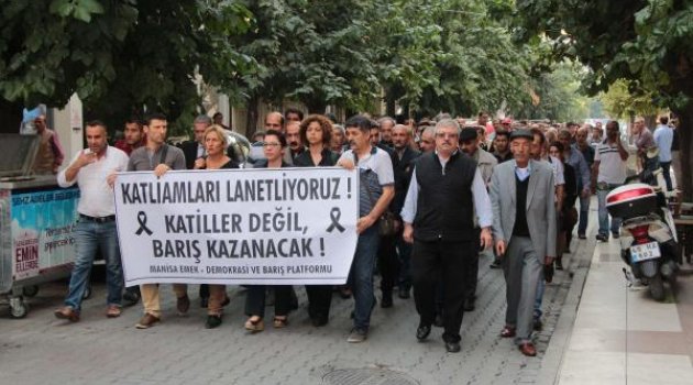 Ankara'daki hain saldırıya Manisa'da protesto