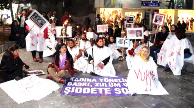 Aydın kadınlar kefen giyip eylem yaptı